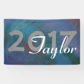 絞り染め抽象芸術 | ブルーグリーンパープル卒業 横断幕 (横)