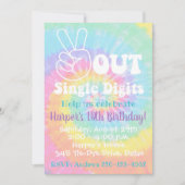 絞り染め招待状10th誕生日ピースアウト 招待状 (正面)