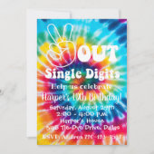 絞り染め招待状10th誕生日ピースアウト 招待状 (正面)