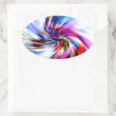 絞り染め数々のカラーのレインボー電子スワール 楕円形シール (バッグ)