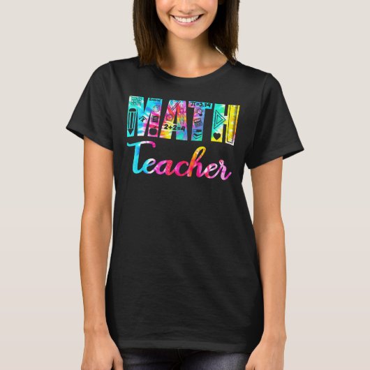 絞り染め数学先生数学先生ライフマット Tシャツ (正面)