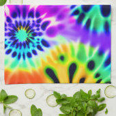 絞り染め旋回パターンデザイン キッチンタオル (折り畳み)