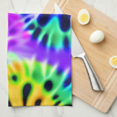 絞り染め旋回パターンデザイン キッチンタオル (四つ折り)