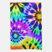 絞り染め旋回パターンデザイン キッチンタオル (縦)