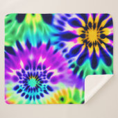 絞り染め旋回パターンデザイン シェルパブランケット (正面(横))