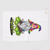 絞り染め格言ヨガウィズシャムロックSt patricks day ゴルフタオル (横)