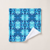 絞り染め模様(藍色とアイスブルー) バスタオルセット (ウォッシュタオル)