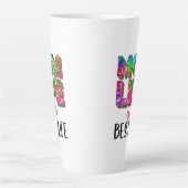 絞り染め母の人生は最高の生活 カフェラテマグ (正面)