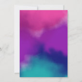 絞り染め水彩ピンクパープルスウィート16誕生日 招待状 (裏面)