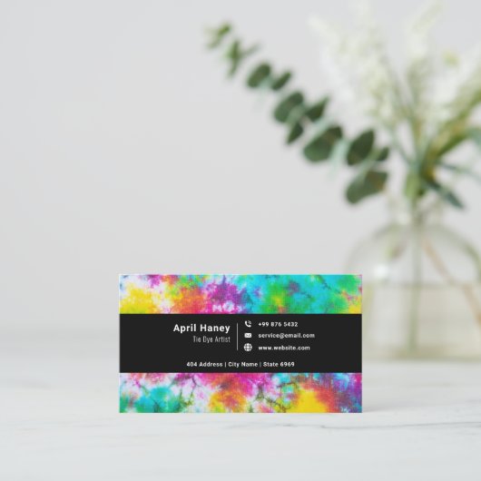 絞り染め水彩 名刺 (スタンド正面)