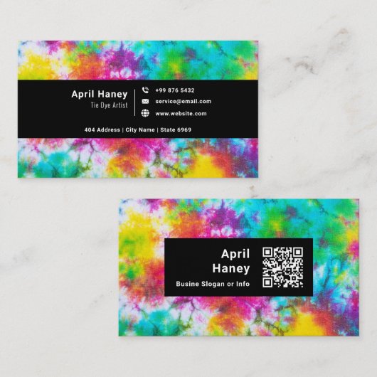 絞り染め水彩 名刺 (正面/裏面)