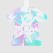 絞り染め液体レトログルービクリスマスピンクブルー オーナメント (裏面)