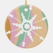 絞り染め液体レトログルービクリスマスベージュグリーン セラミックオーナメント (裏面)