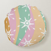 絞り染め液体レトログルービクリスマスベージュグリーン ラウンドクッション (裏面)