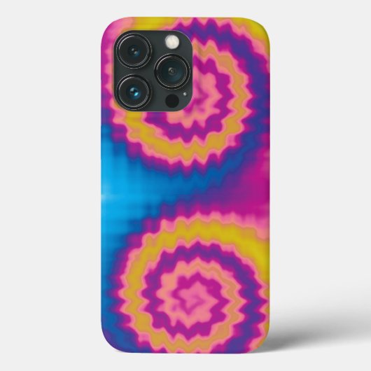 絞り染め溝状ファンキーの逆旋回カラフルパターン Case-Mate iPhoneケース (裏面)