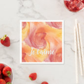 絞り染め炎赤オレンジパインタリーラブウォーターカラー スタンダードカクテルナプキン (インサイチュ)