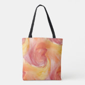 絞り染め炎赤オレンジパインタリーラブウォーターカラー トートバッグ (裏面)