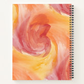 絞り染め炎赤オレンジパインタリーラブウォーターカラー ノートブック (裏面)