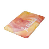 絞り染め炎赤オレンジパインタリーラブウォーターカラー バスマット (アングル)