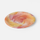 絞り染め炎赤オレンジパインタリーラブウォーターカラー ペーパープレート (アングル)