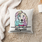 絞り染め犬 クッション (ブランケット)