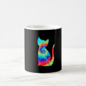 絞り染め猫_カラフルタイプ染料の子猫 コーヒーマグカップ (中央)