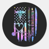 絞り染め登録ナースRn Ekg聴診器ヌルシン ラウンドシール (正面)