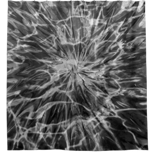 絞り染め白黒 シャワーカーテン (正面)