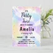 絞り染め第8誕生日招待状 招待状 (スタンド正面)