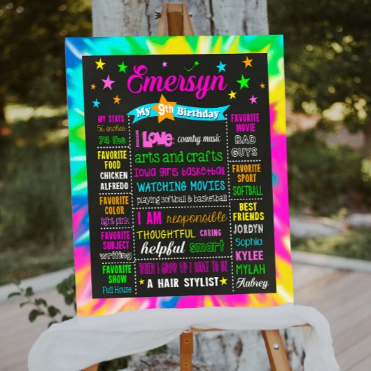 絞り染め第9回第10誕生日節目の標識1073 ポスター