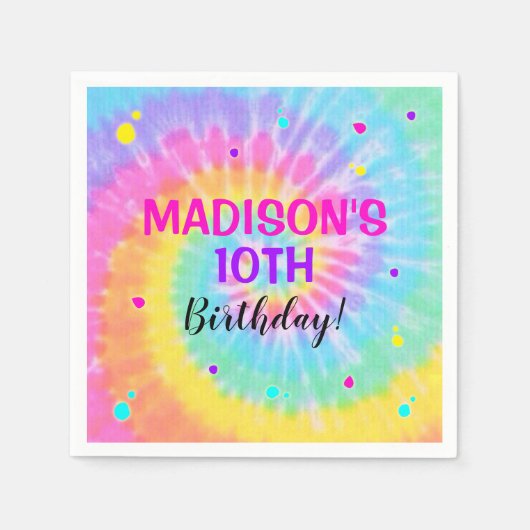 絞り染め紙ナプキンズレインボー絞り染め スタンダードカクテルナプキン (正面)