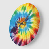 絞り染め虹 ラージ壁時計 (傾斜)