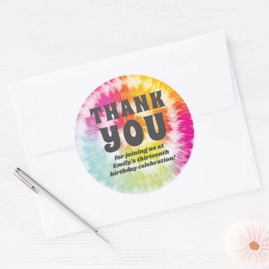 絞り染め誕生日クラシック丸型シール ラウンドシール (封筒)