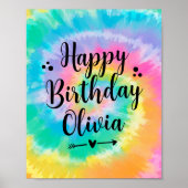 絞り染め誕生日パーティーのサイン ポスター (正面)