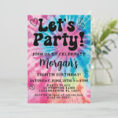 絞り染め誕生日パーティーへの招待 招待状 (スタンド正面)