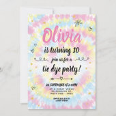 絞り染め誕生日パーティー 招待状 (正面)