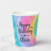 絞り染め誕生日レトロ紙カップ 紙コップ (正面)