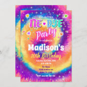 絞り染め誕生日招待状ヒッピー誕生日 招待状 (正面/裏面)