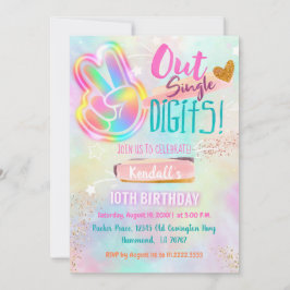 絞り染め誕生日招待状ピースアウト独身の桁 招待状