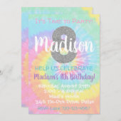 絞り染め誕生日招待状8番目誕生日 招待状 (正面/裏面)