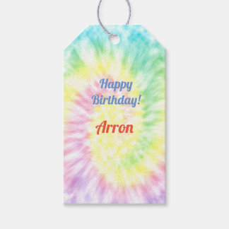 絞り染め誕生日 ギフトタグ