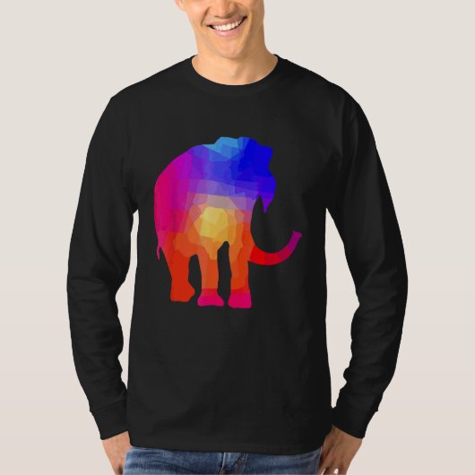 絞り染め象のネクタイが救動物を染めた Tシャツ (正面)