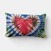 絞り染め赤いハートプリント腰枕 ランバークッション (裏面)