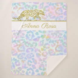 *~*絞り染め金ゴールドレオパードスポットパステル シェルパブランケット