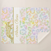 *~*絞り染め金ゴールドレオパードパステルスポット シェルパブランケット (正面(横))