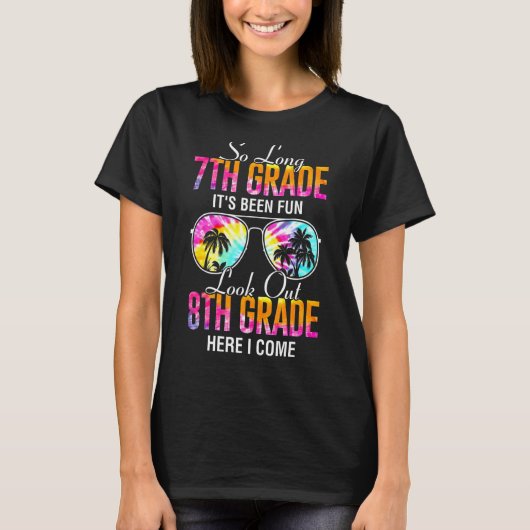絞り染め長7年生8年生ここに私は来Te Tシャツ (正面)