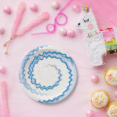 絞り染め青い白い旋回パターンパーティー ペーパープレート (パーティー)