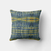 絞り染め青色黄色模様スタイル クッション (裏面)