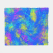 絞り染め青 フリースブランケット (正面(横))