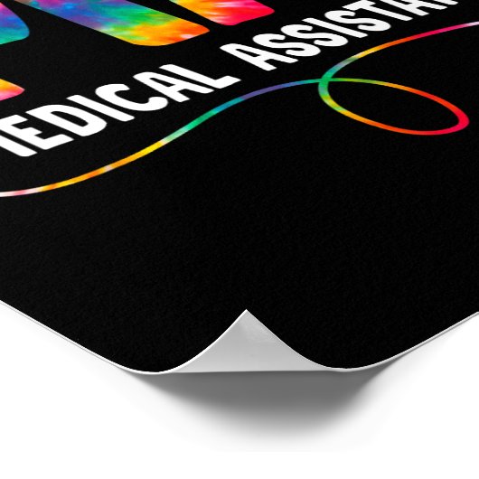 絞り染め馬医用ナース聴診器Ma ポスター (角)